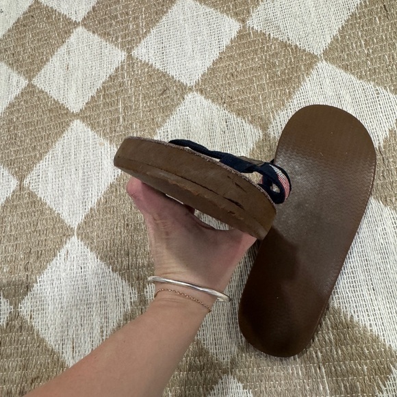 Needlepoint USA flag sandals flip flops men’s leather american vineyard vines - Picture 7 of 9